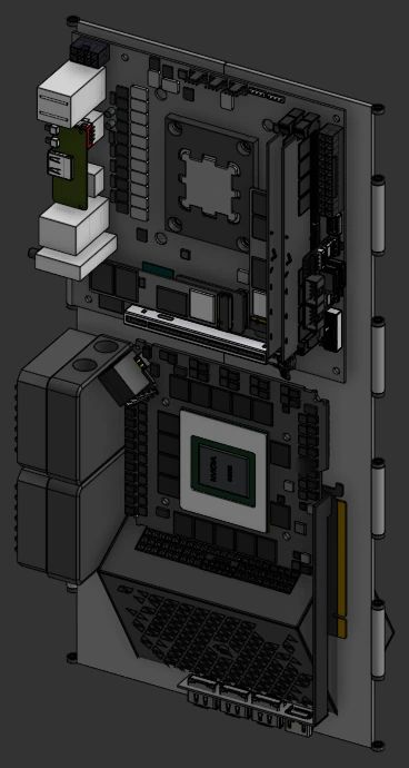 The center section on its own, isometric