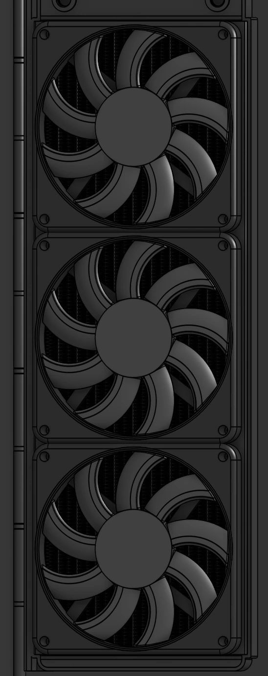 Three fans on one radiator