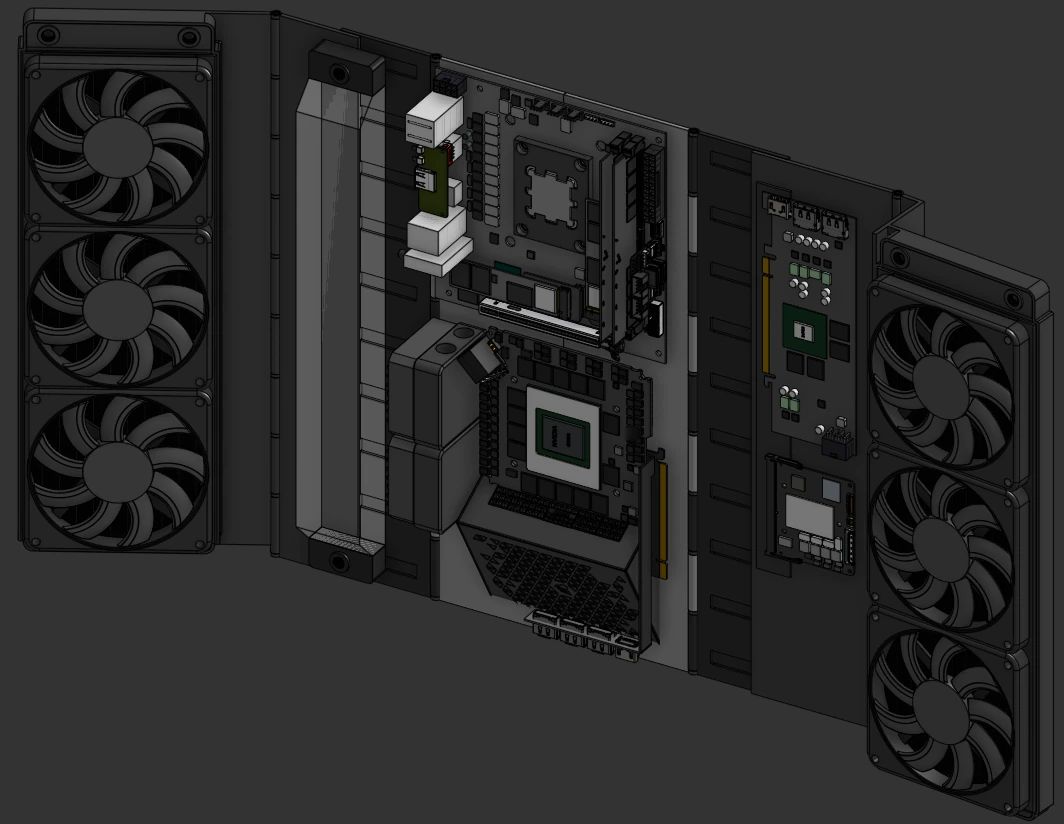 The case open, isometric
