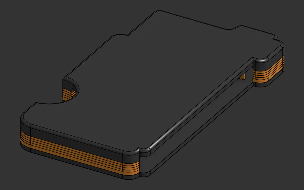 Onshape model of prototype 1 from the back, from the other end.